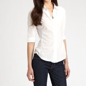 James Perse LA white button down top